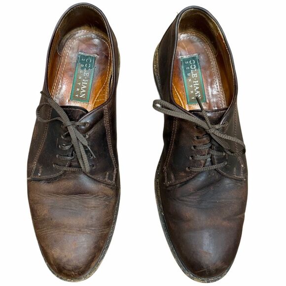 👞✨ Cole Haan Men’s Brown Leather Oxford/Derby Dress Shoes - Size 9.5 🔥